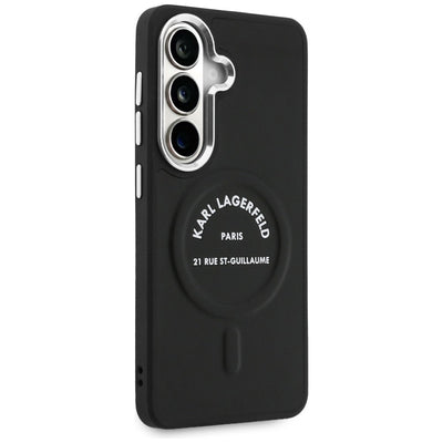 Karl Lagerfeld Embossed Ring RSG Logo MagSafe Case for Samsung Galaxy S26 - Black
