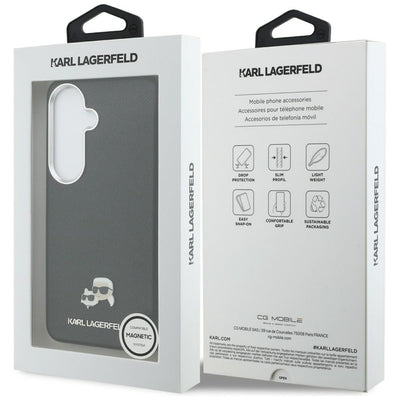Etui Karl Lagerfeld Saffiano KC Metal    Logo MagSafe do Samsung Galaxy S26 czarny