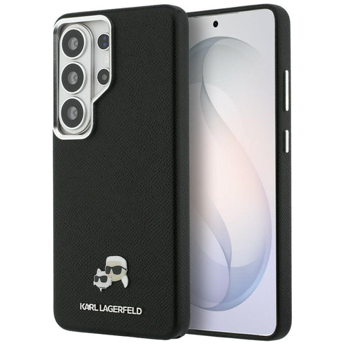 Karl Lagerfeld Saffiano KC Metal Logo MagSafe Case for Samsung Galaxy S26 Ultra - Black