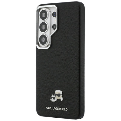Karl Lagerfeld Saffiano KC Metal Logo MagSafe Case for Samsung Galaxy S26 Ultra - Black