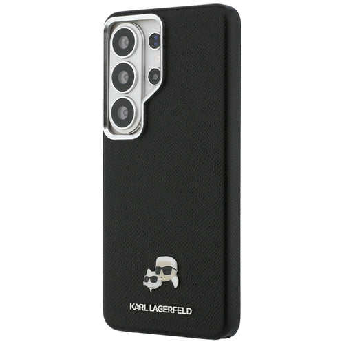 Karl Lagerfeld Saffiano KC Metal Logo MagSafe Case for Samsung Galaxy S26 Ultra - Black