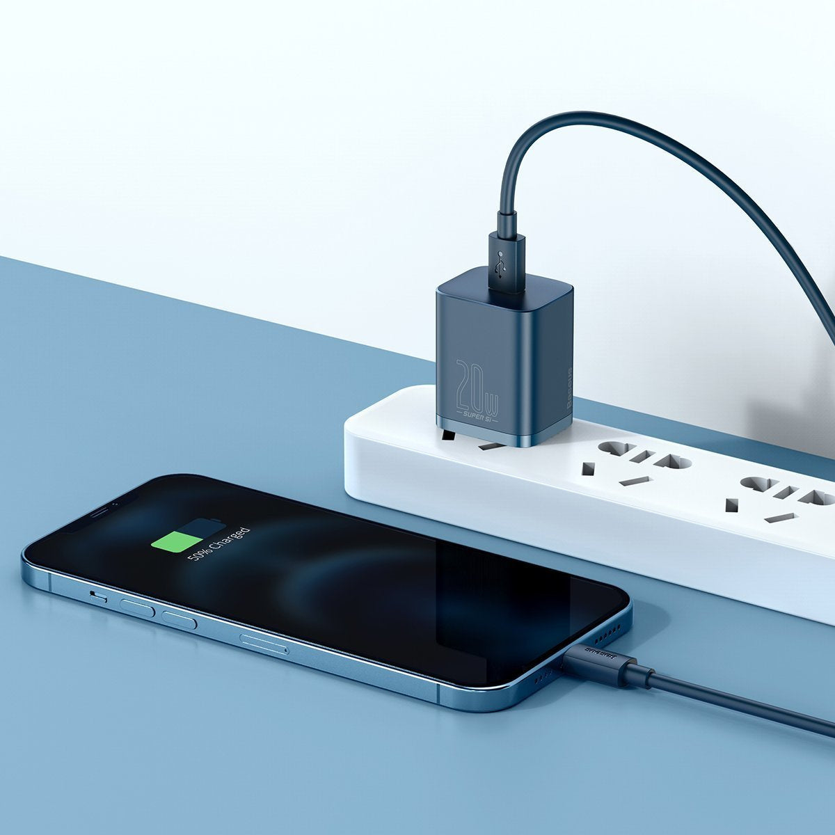 Baseus Super Si Quick Charger 1C 20W with USB-C cable for Lightning 1m (blue) - Product Image 9