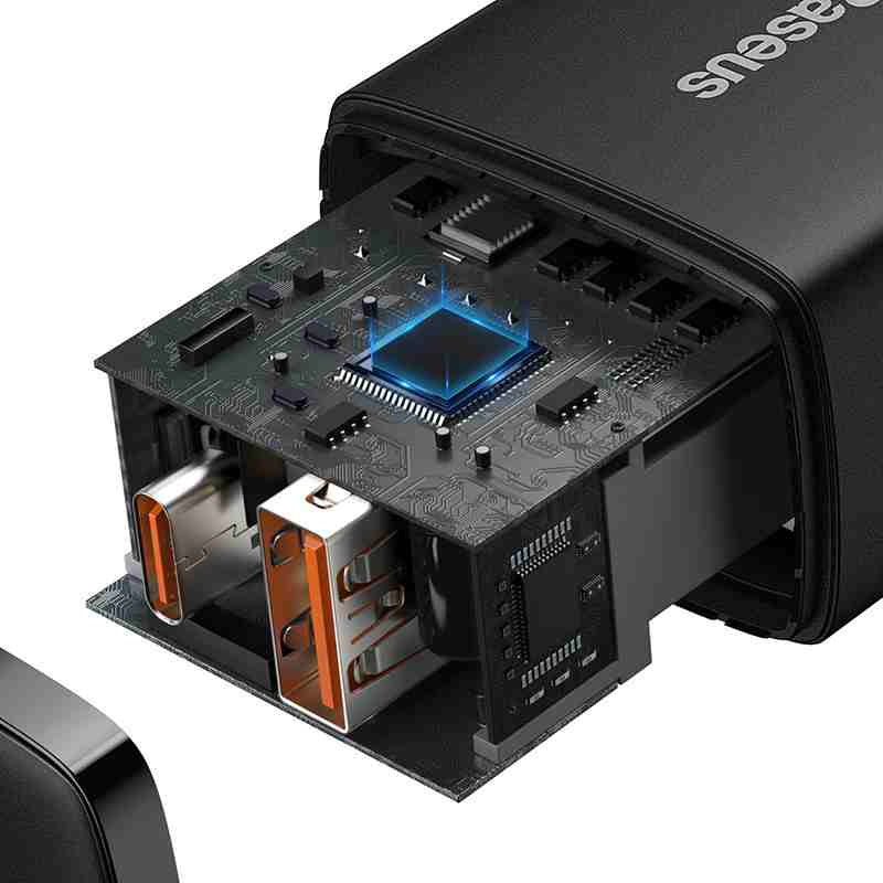 Baseus Compact Quick Charger, USB, USB-C, 20W (black) - Product Image 13