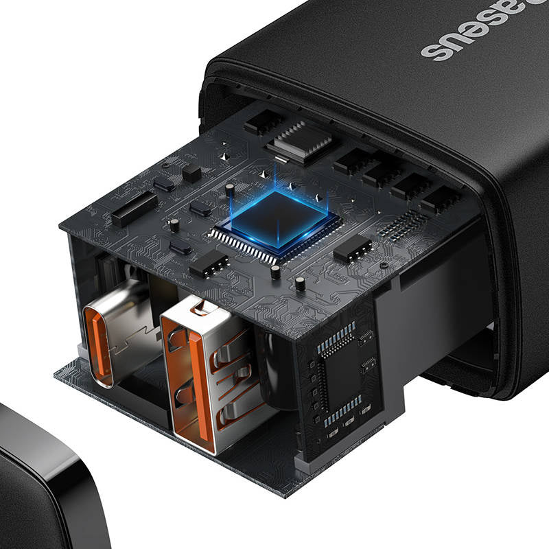 Baseus Compact Quick Charger, USB, USB-C, 20W (black) - Product Image 5