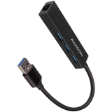 AXAGON HMA-GL3A 3x USB-A + GLAN, USB3.2 Gen 1 hub, metal, 20cm USB-A cable