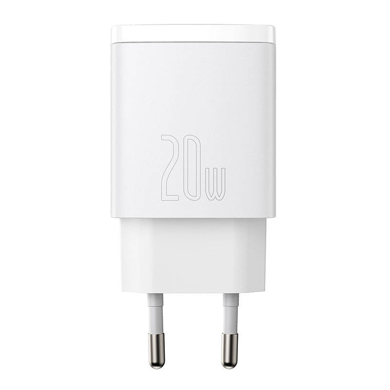 Baseus Compact Quick Charger, USB, USB-C, 20W (white) - Product Image 3