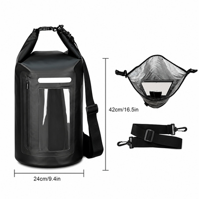 WNA-15L waterproof bag for a 15 l sup kayak with an RFID blocking divider - black — Hurtel