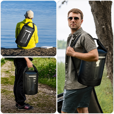 WNA-15L waterproof bag for a 15 l sup kayak with an RFID blocking divider - black — Hurtel