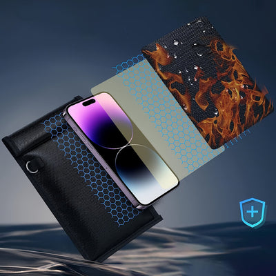 Fireproof RFID Phone Case OTN-27 with Signal Blocker 27x12.3 cm - Black — Hurtel