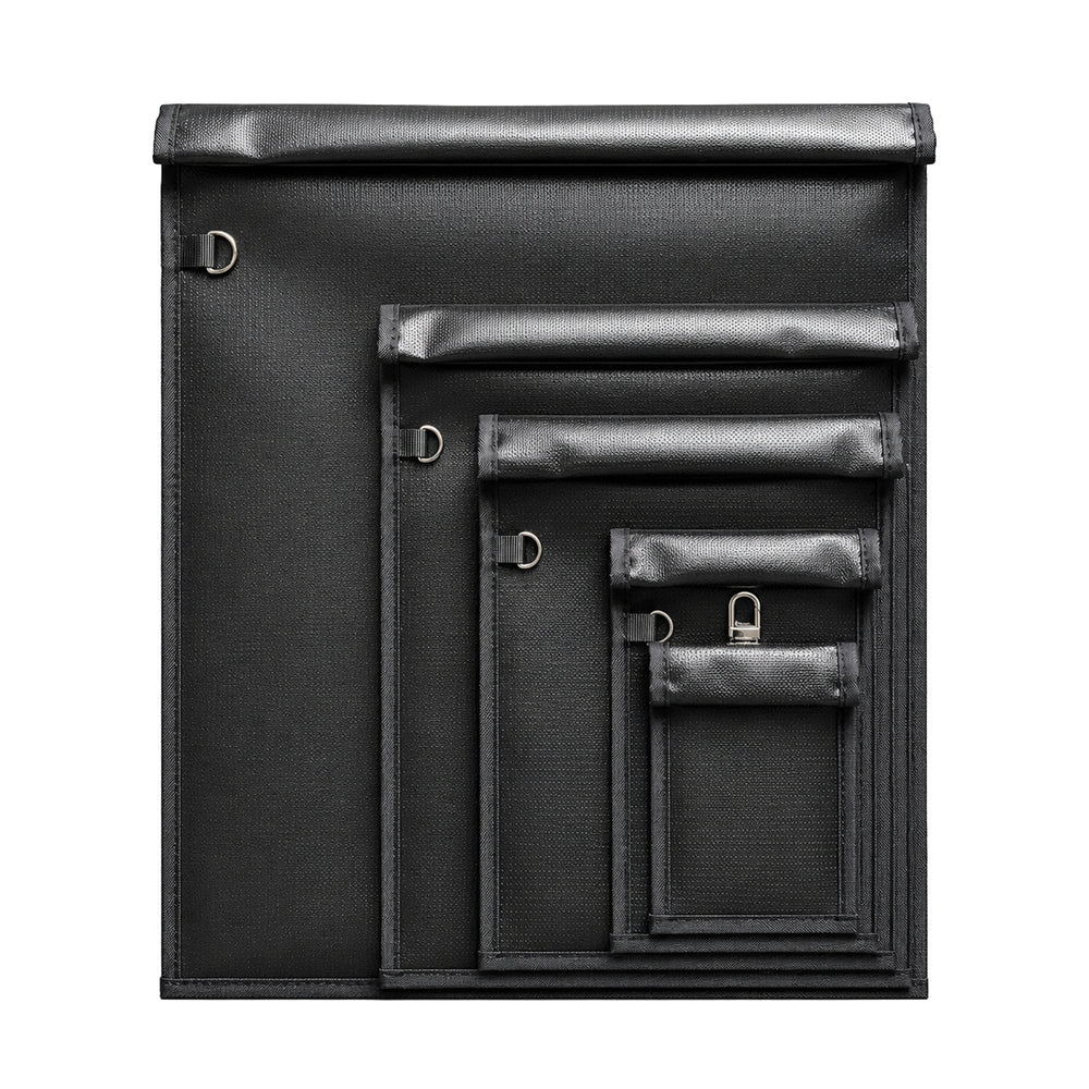 Set of 5 Fireproof OTN-5 RFID Signal Blocking Bags - Black — Hurtel