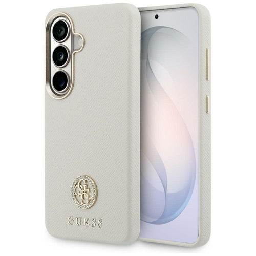 Guess Rhinestone Round Logo MagSafe Case for Samsung Galaxy S26+ - Beige