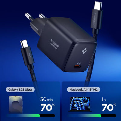 Spigen EE451EU Essential USB-C 45W Wall Charger - Black