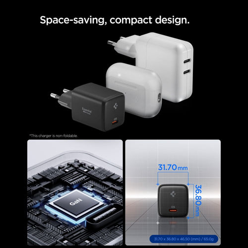 Spigen EE451EU Essential USB-C 45W Wall Charger - Black