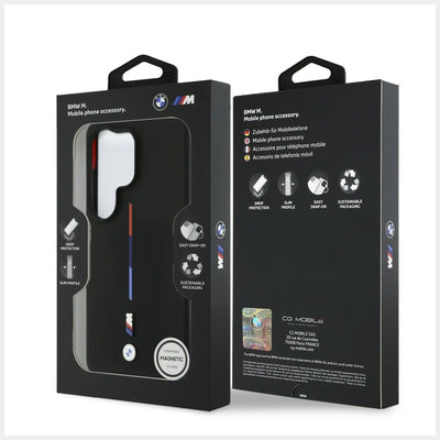 BMW M Silicone Tricolor Line MagSafe Case for Samsung Galaxy S26 Ultra - Black