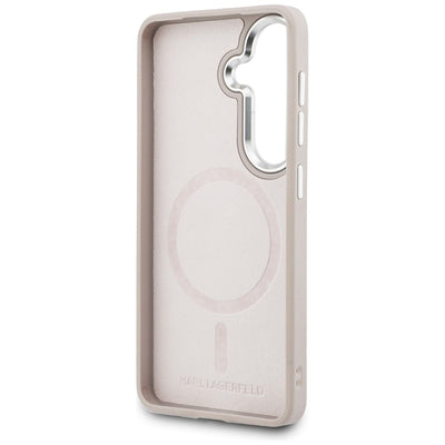 Karl Lagerfeld Embossed Ring RSG Logo MagSafe Case for Samsung Galaxy S26 - Pink