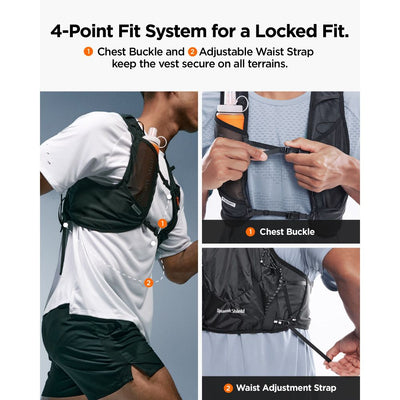Spigen A721 Dynamic Shield ML Running Vest with 500 ml Soft Flask - Black