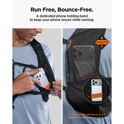 Spigen A721 Dynamic Shield ML Running Vest with 500 ml Soft Flask - Black