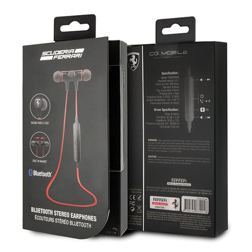 Ferrari FESEPRCB Bluetooth Wireless Headphones - Red and Black
