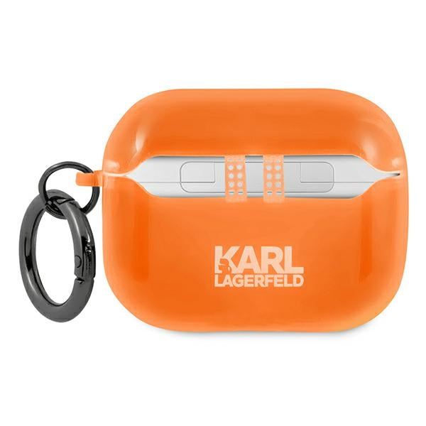 Etui Karl Lagerfeld Choupette Head na AirPods Pro cover - pomarańczowe