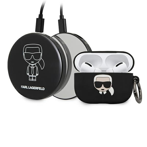 Etui Karl Lagerfeld Ikonik na AirPods Pro + Power Bank - czarne