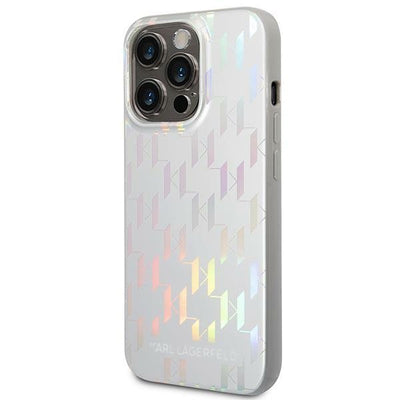 Etui Karl Lagerfeld Karl Lagerfeld Monogram Iridescent na iPhone 14 Pro - srebrne