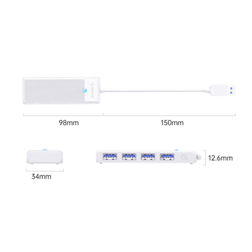 USB-A (male) || USB-A (female) \ 1 m \ White — Orico