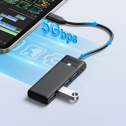 USB-A (female) || USB-C (męski) \ 0.15 m \ Black — Orico