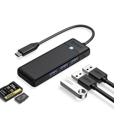 USB-A (female) || SD || microSD || USB-C (męski) \ 1 m \ Black — Orico