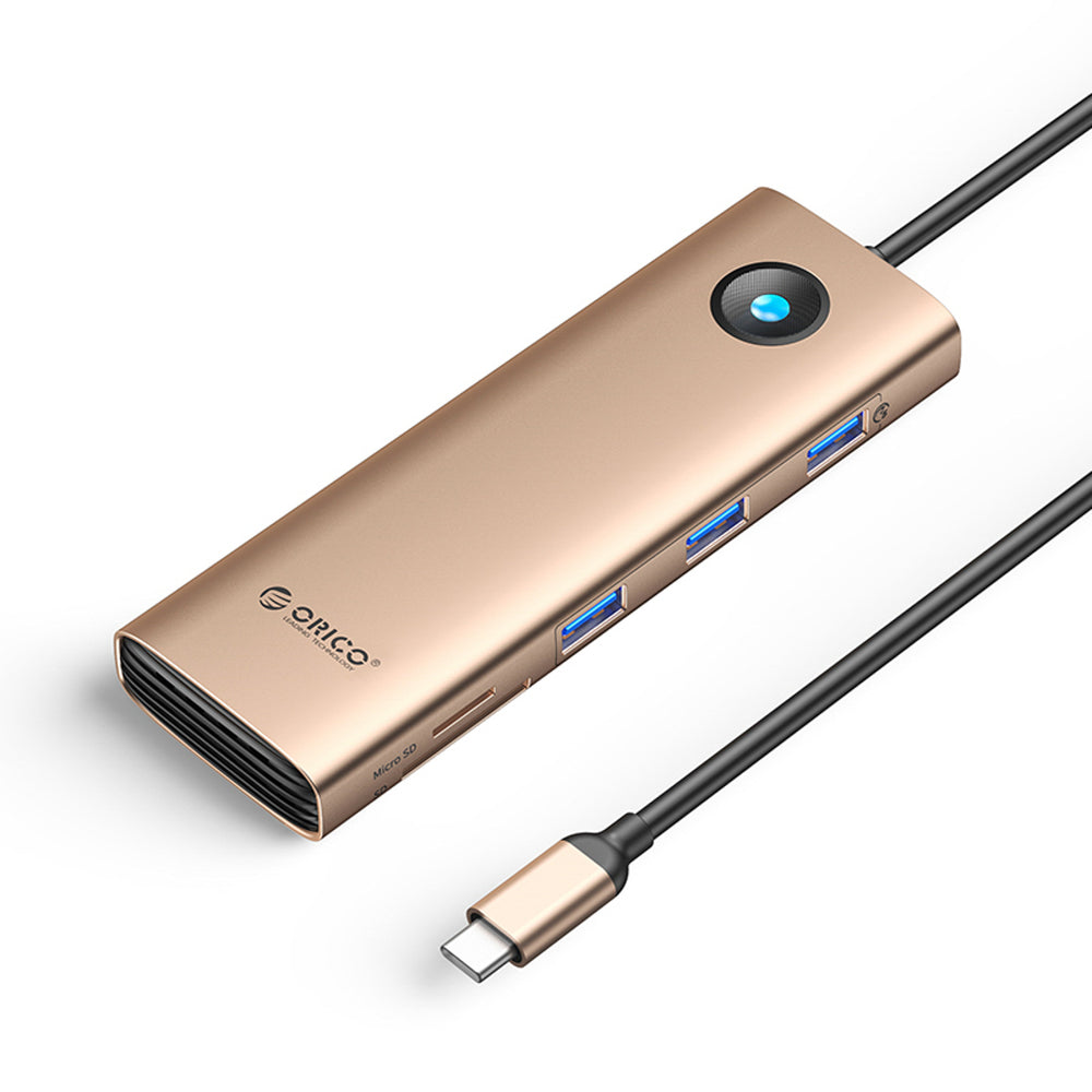 Orico PW11 9in1 USB-C Docking Station 3x USB-A 3.0 1x USB-C PD 100 1x HDMI 4K 60Hz 1x VGA 1080P 60Hz 1x microSD/SD 1x RJ45 Gi