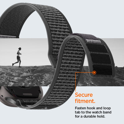 Spigen Athlex Air 2 Strap for Apple Watch 44/45/46/49mm - Black and Gray