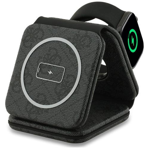 Ładowarka indukcyjna Guess 4G 3w1 15W MagSafe - czarna