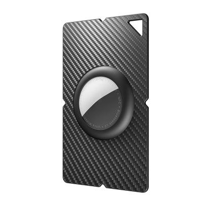 Airtag Carbon Fiber Pattern Wallet Card Case - Black — Hurtel