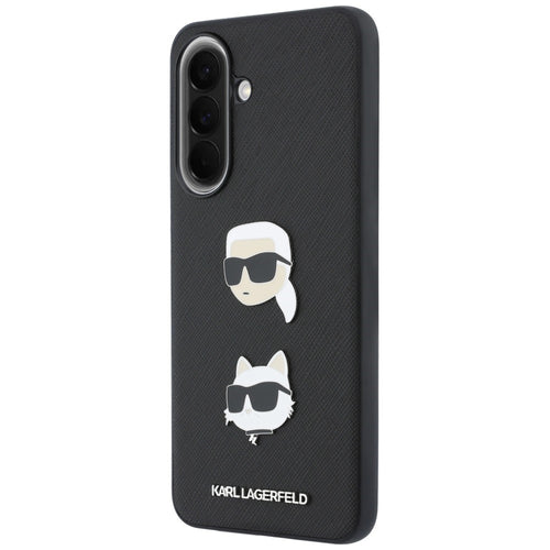 Karl Lagerfeld Case with Karl&amp;Choupette Heads Pins&amp;Logo for Samsung Galaxy A57 5G - Black