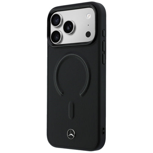 Mercedes Leather 3D MagSafe Case for iPhone 17 Pro - Black