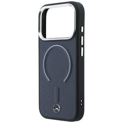 Etui Mercedes Leather 3D MagSafe na iPhone 17 Pro - granatowe
