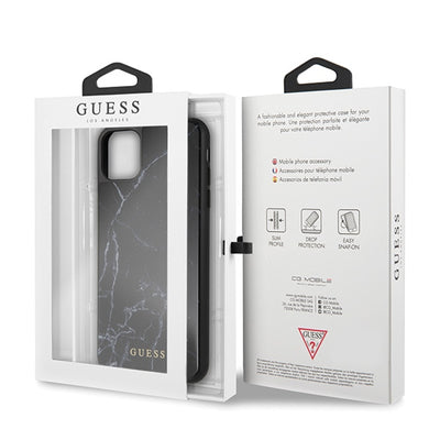 Etui Guess Marble na iPhone 11 Pro Max - czarne