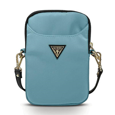 Torebka na telefon Guess Nylon Triangle Logo - niebieska