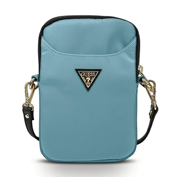 Torebka na telefon Guess Nylon Triangle Logo - niebieska
