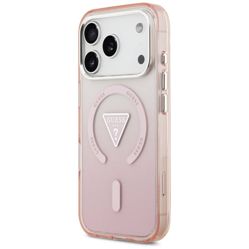 Guess IML Gradient Triangle Logo MagSafe Case for iPhone 17 Pro - Pink