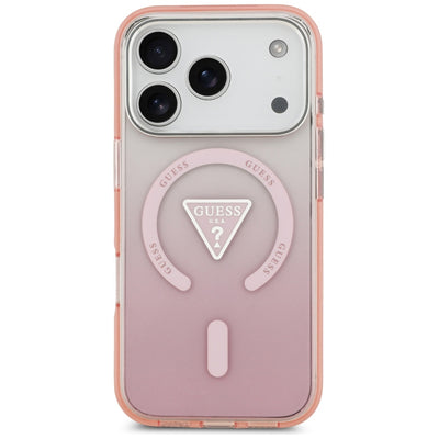 Etui Guess IML Gradient Triangle Logo MagSafe na iPhone 17 Pro - różowe