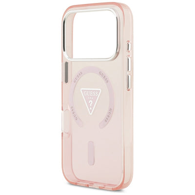 Etui Guess IML Gradient Triangle Logo MagSafe na iPhone 17 Pro - różowe