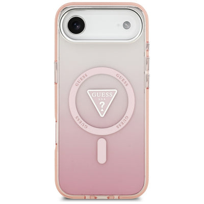 Etui Guess IML Gradient Triangle Logo MagSafe na iPhone Air - różowe