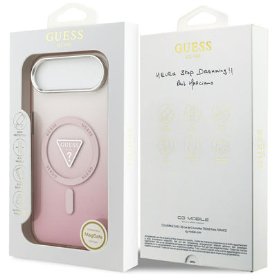 Etui Guess IML Gradient Triangle Logo MagSafe na iPhone Air - różowe