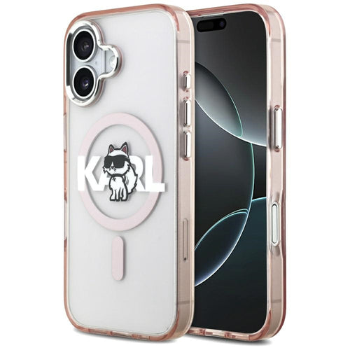 Karl Lagerfeld IML Choupette Sketch Logo MagSafe iPhone 17 Case - Pink