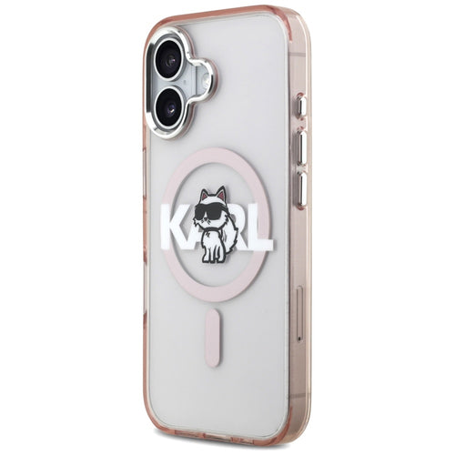 Karl Lagerfeld IML Choupette Sketch Logo MagSafe iPhone 17 Case - Pink