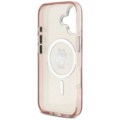 Etui Karl Lagerfeld IML Choupette Sketch Logo MagSafe na iPhone 17 - różowe