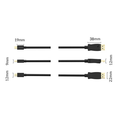 Orico XD-MDTH4 4K 30Hz Mini DisplayPort to HDMI Cable 3m - Black