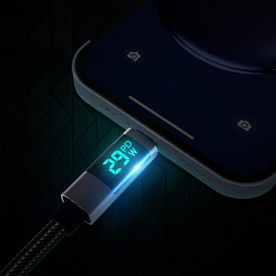 Orico LDA2L USB-A to Lightning Cable 12W with LED Display 0.5m - Black and Silver