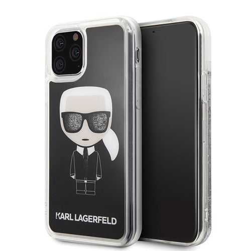 Etui Karl Lagerfeld Iconic Glitter na iPhone 11 Pro - czarne