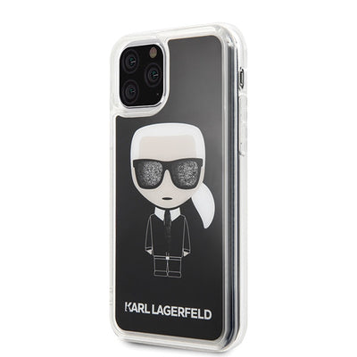 Etui Karl Lagerfeld Iconic Glitter na iPhone 11 Pro - czarne